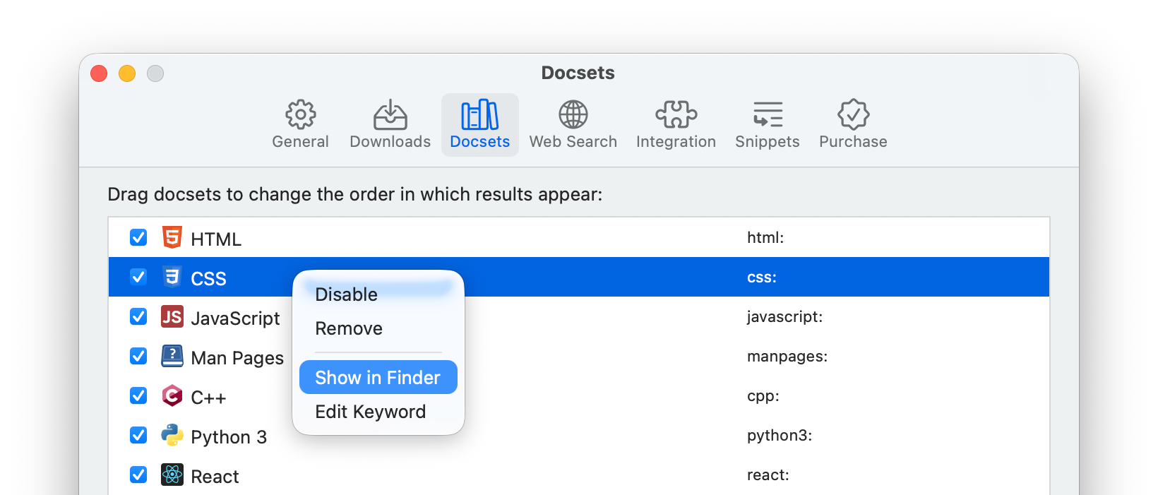 Reveal Dash Docsets in Finder